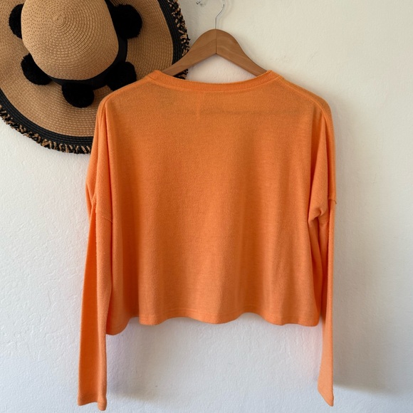 UO Out From Under BouncePlush Chloe Orange Button Up Cardigan Top XS Loungewear - Picture 7 of 13